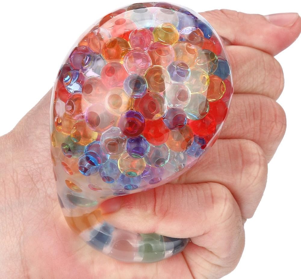 SHJNHAN Spongy Rainbow Ball Toy Squeezable Stress Squishy Toy Stress Relief Ball for Fun