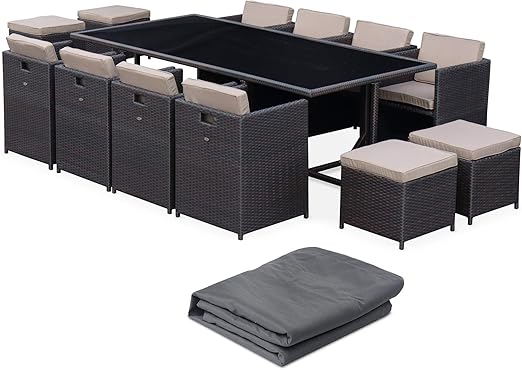 Salon De Jardin 8 12 Places Vasto Avec Housse De Protection