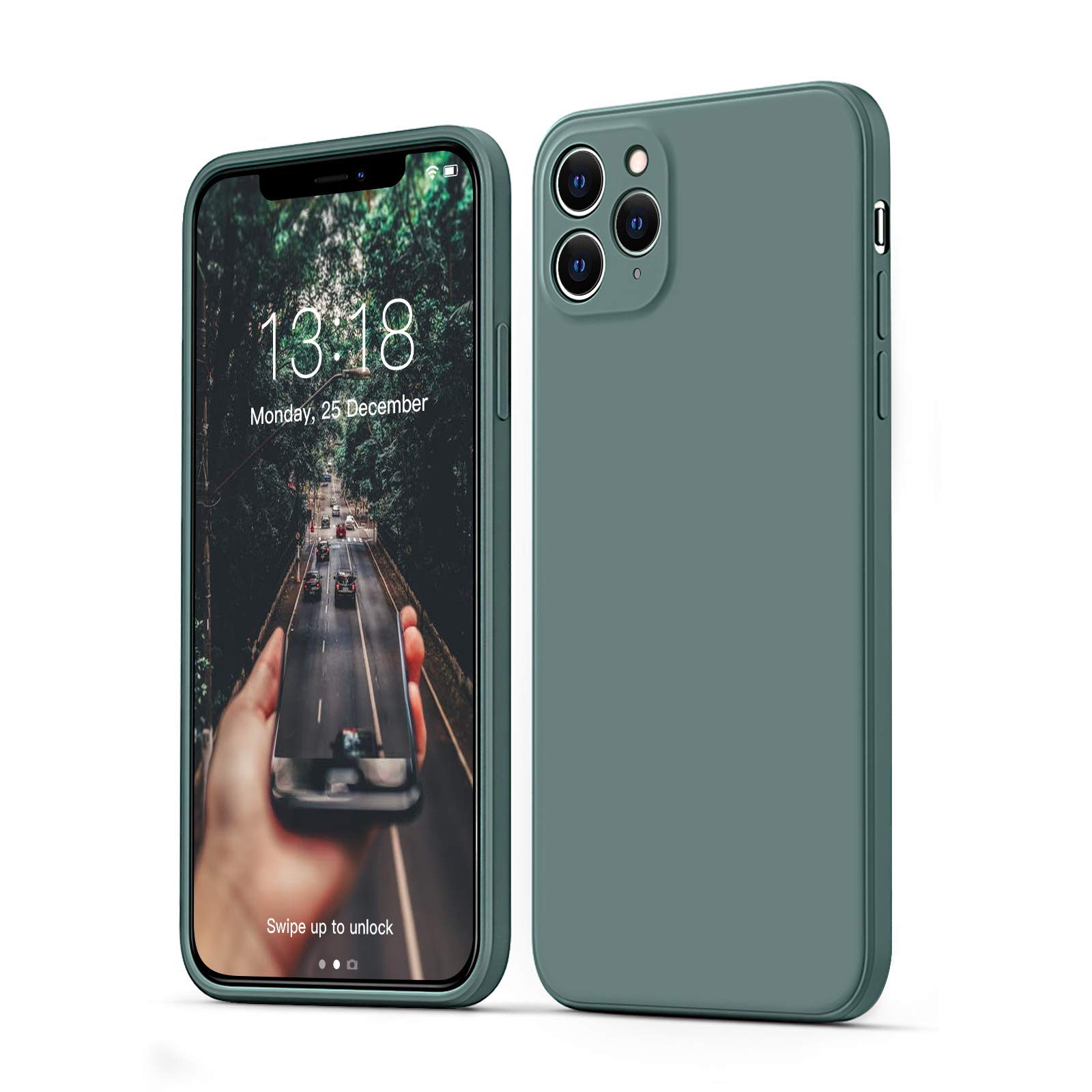 GOODVISH Ultra Slim Liquid Silicone Case Compatible with iPhone 11 Pro 5.8 inch | Upgraded Camera and Screen Protection | 360 ° Full Covered Shockproof Cover(Pine Green) — image 1