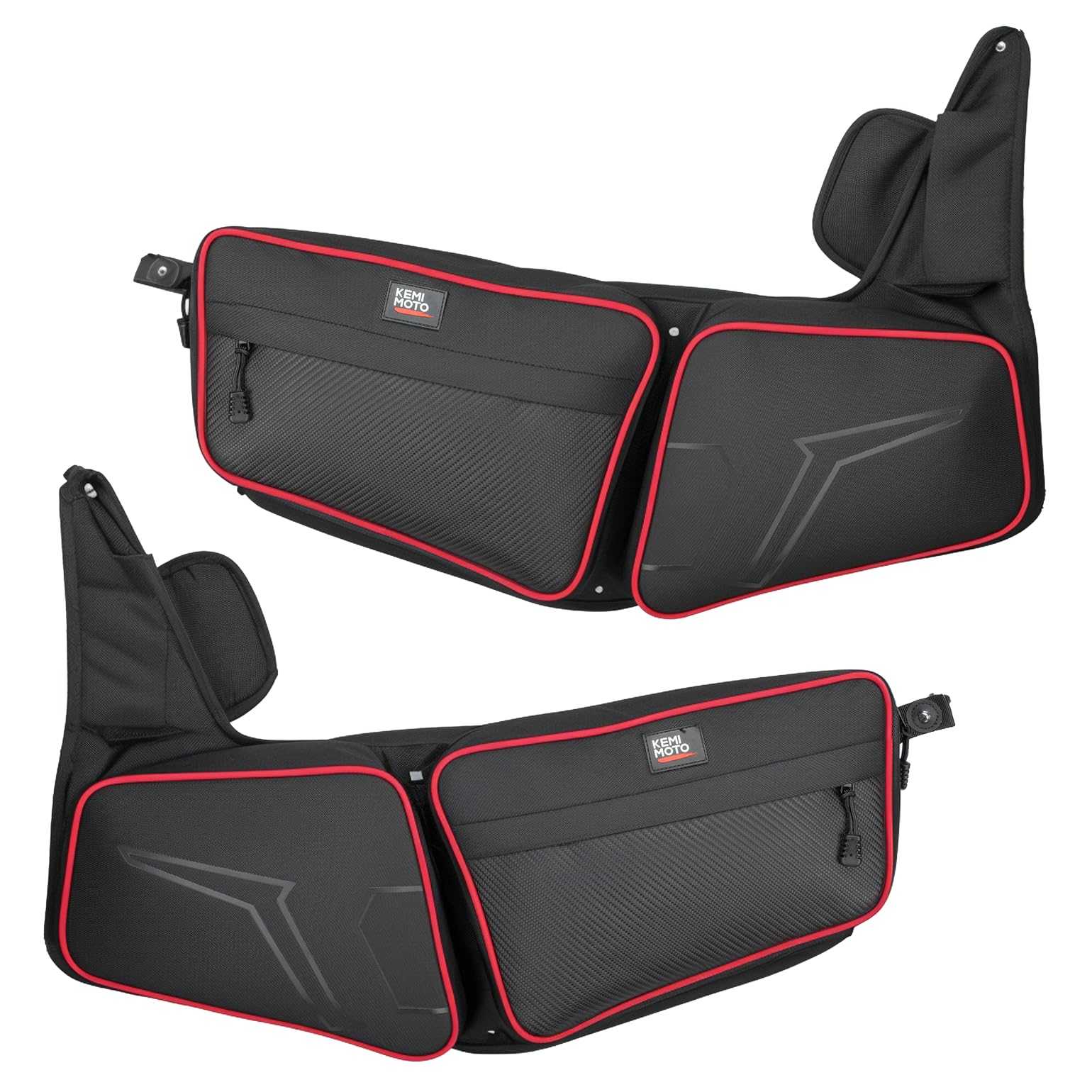 Photo 1 of KEMIMOTO 2024/2025+ XP 1000 Red Front Side Door Bags, 14L UTV Side Storage Tool Bags, Multi Pocket, 2-Side, PVC Wear Resistant Smooth Zippers, Compatible With 2024/2025+ Polaris RZR XP 1000/4 1000