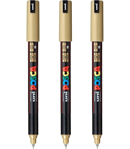 Amazon.com: Authentic Posca Marker Set, 2 Silver & Gold