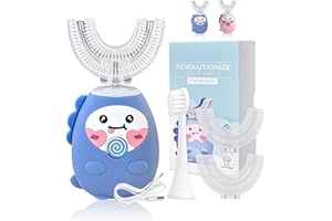 3PCS Kids Electric U Shaped Toothbrush, 360º Automatic Ultrasonic Toothbrushes for Toddler & Children - Rechargeable Sonic To