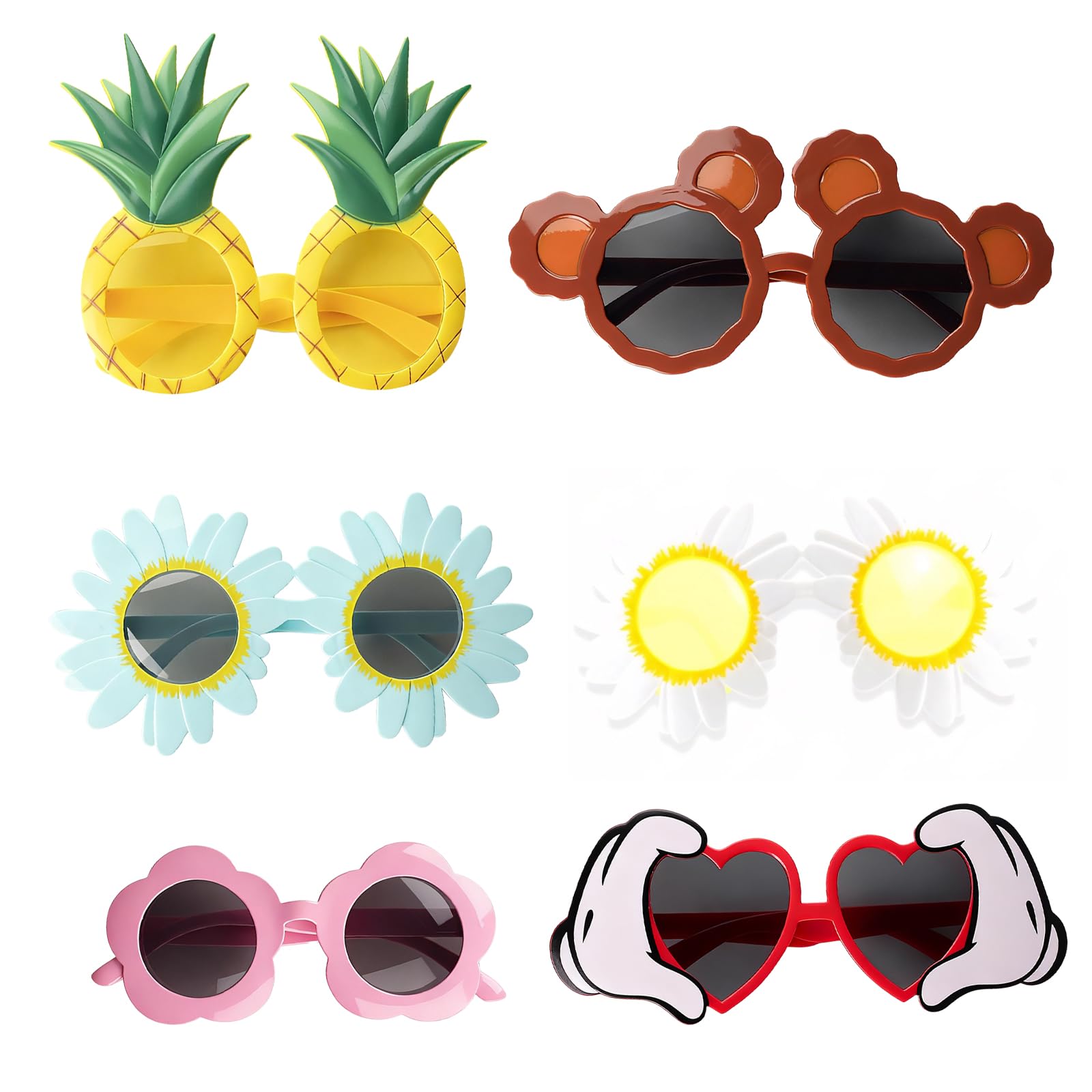 Party Glasses Funny Glasses Christmas Novelty Party Sunglasses Party Accessories Different Shapes Beach Party Decorations for Childen & Adults Luau Party Supplies Photo Prop Supplies (colorful-1)