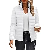 YUCOLEN Women's Puffer Jacket Quilted Winter Coat Padded Stand Collar Full-zip Warm Lightweight Puffer Coats