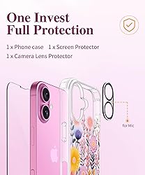 GVIEWIN for iPhone 16 Case, with Screen Protector