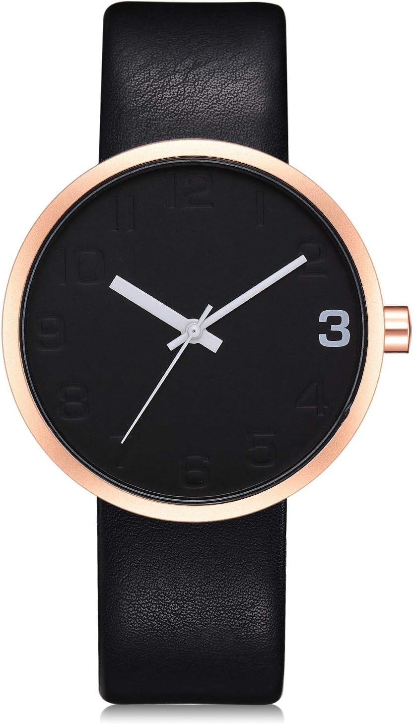Men's Fashion Watch Men's Simple Leather Casual Waterproof Analog Quartz Watch T089