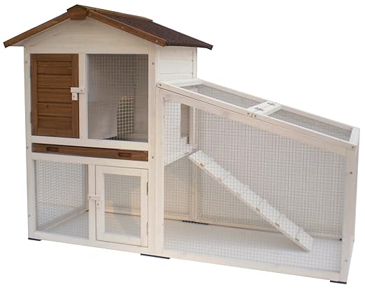 AK for Pets Hasenstall 2 Etagen, weiß, 140x65x100 cm