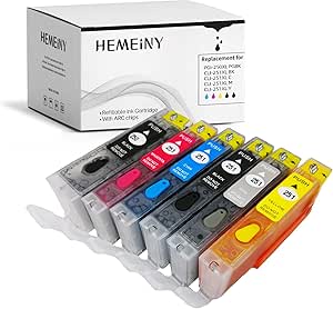 Hemeiny Compatible Refillable Ink Cartridge Replacement For Canon Pgi 250 Cli 251 Pgi 250xl Cli 251xl Works With Pixma Mg7520 Mg7120 Ip8720 Mg6320 Printer Pgbk Bk C M Y Gy 6 Colors Office Produc Amazon Com