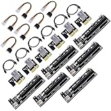 6-Pack PCIe riser cable VER 006 or Ver006C PCI-E 16x to 1x Powered Riser Adapter Card USB 3.0 Extension Cable 4pin MOLEX to SATA Power Cable - GPU Riser Adapter - Ethereum Mining ETH miner cable rig