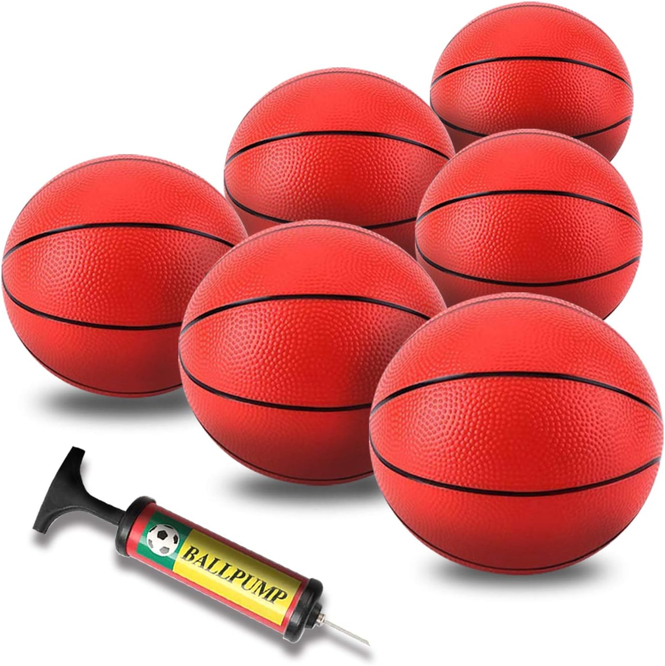 Berauscht 8.6 Inch Mini Basketball, 6PCS Pool Basketball Replacement Mini Toy Basketball Mini Rubber Basketball Mini Pool Basketballs Ball Hoop Basketball for Toddlers Kids Teenagers: Toys & Games