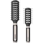 Conair Hair Brush Set, Grip &amp; Lift Vent, Full-Size &amp; Mid-Size, Black | Vented hair brush set for drying and styling, 2 sizes, lightweight design for fast drying, ball-tipped bristles