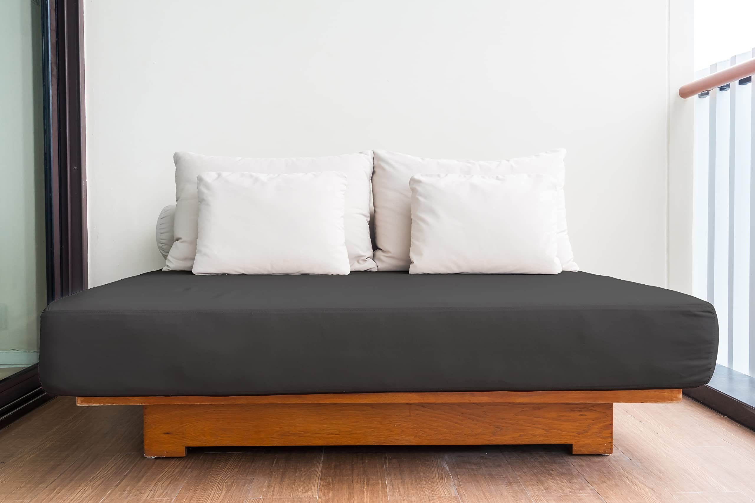 LivinEase Single Fitted Sheet -10inch(26cm) Deep Cotton Blend Fitted Sheets -Bobble Free, Easy Care, Soft & Comfortable Single Bed Sheets (Charcoal/Grey, Single (90 x 190 + 26 cm))