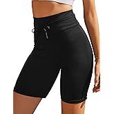 Ekouaer Women's Board Shorts High Waist Swim Shorts Beach Surf Swimwear Shorts S-4XL