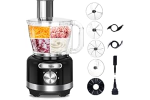Davivy 3.8L(16-Cups) Food Processor, Large 9-in-1 Multifunction Meat Chopper, Cheese Grating,Chopping,Emulsifying, Shredding,