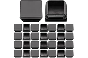 30pcs 1-1/2inch Steel Pipe Plastic Plug Pipe Tubing End Cap Plastic Plugs Square Plastic Plug Chair Glide Plastic End Caps Sq