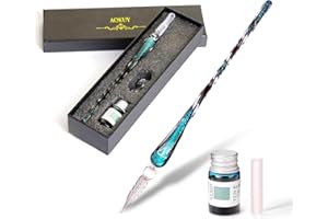 Aokuy Glass Dip Pen Set,Calligraphy Pen,Crystal Signature Pen for Art, Writing, Signatures -Decoration and Business Gift