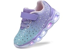 SINOSKY Toddler Girls Led Shoes Kids Light Up Sneakers