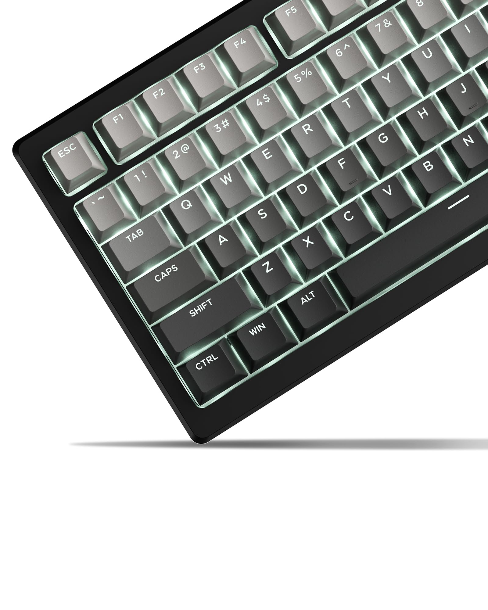 Photo 1 of x XVX Shine Through PBT Keycaps, Keycaps 60 75 100 Percent OEM Profile, Doubleshot Custom Key caps Set for 61/64/68/84/87/100/104/108 Gaming Mechanical Keyboard, Gradient Gray