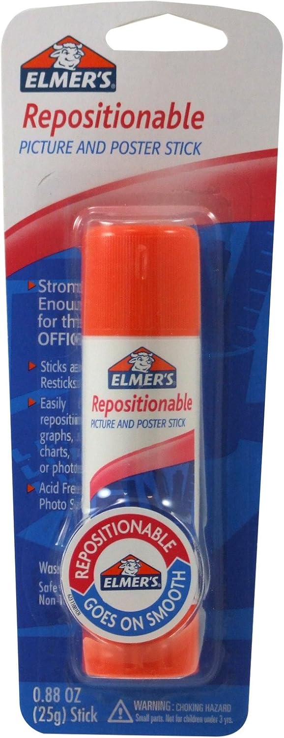 Elmer's Repositionable Picture and Poster Glue Stick, 0.88 Ounce
