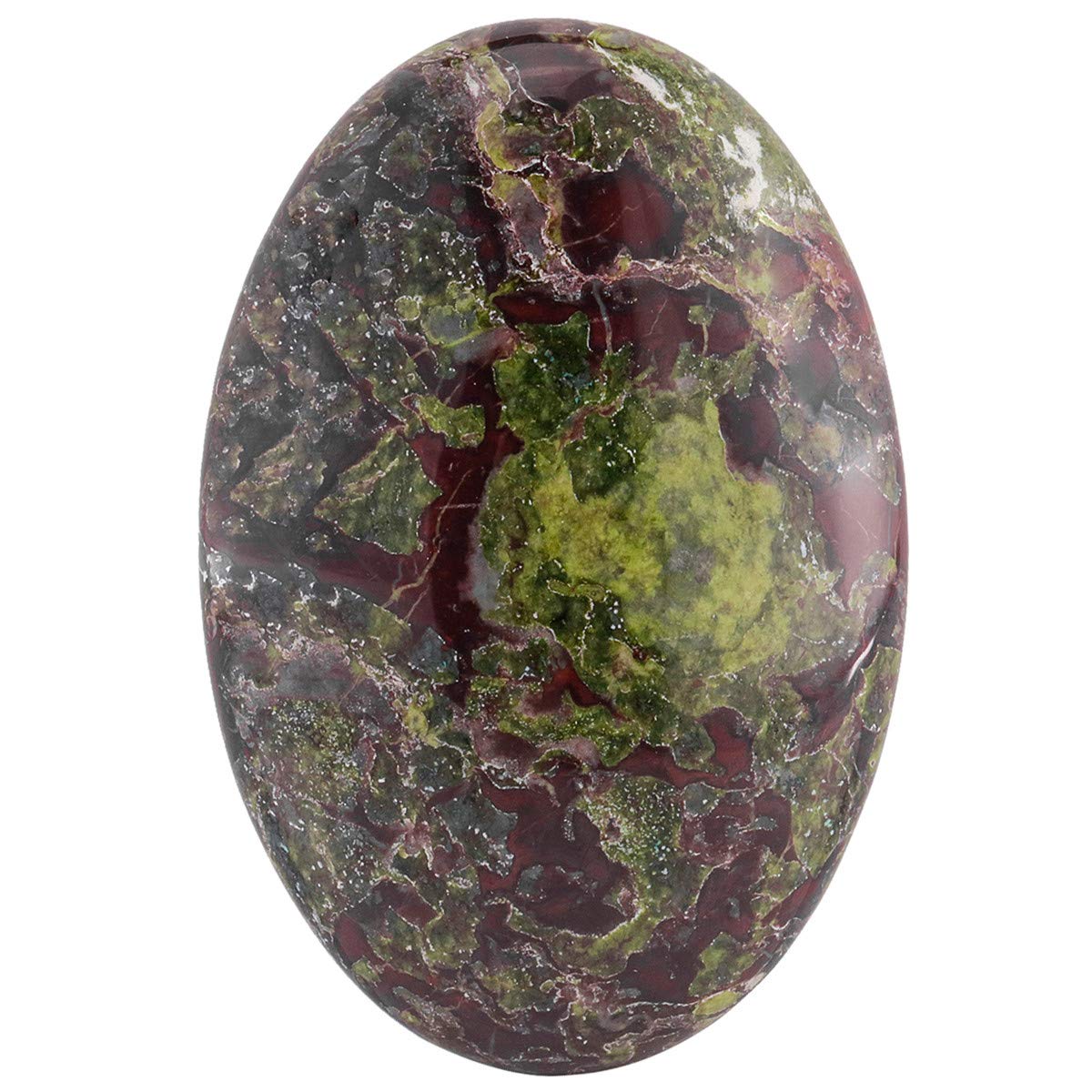 Nupuyai Dragon Bloodstone Palm Worry Stone for Therapy, Oval Pocket Massage Stone Healing Crystal for Meditation 6cm