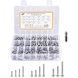 chfine 675PCS #6-32#8-32#10-24 Phillips Pan Head Machine Screws Set, Bolt Nut Flat Washers 304 Stainless Steel Bolts and Nuts