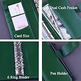 HAUTOCO A6 Budget Binder with Zipper Envelopes Dark Green view 5