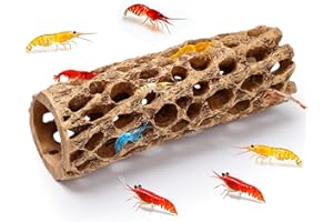 Hygger CO2 6“ Resin Cholla Wood Aquarium Décor Wood- Realistic Shrimp Hideout & Climbing Toy (6" L×2”Dia, 1pc)