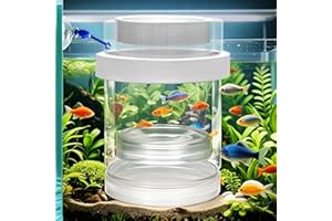 KOHUDIS Floating & Mountable Breeding Box – Safe Fry Nursery, Fish Isolation Tank (3.38”x3.38”x5.4”) (1 Set)