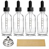 4 Pack 2 oz Glass Dropper Bottles with Measured