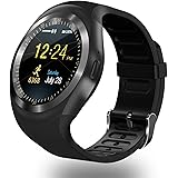 SEPVER SN05 Round Bluetooth Smart Watch with SIM TF Card Slot Pedometer Sleep Monitor Remote Capture sync notifications Compatible for Android Smart phones Support Facebook Whatsapp Twitter (Black)