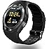 SEPVER SN05 Round Bluetooth Smart Watch with SIM TF Card Slot Pedometer Sleep Monitor Remote Capture sync notifications Compatible for Android Smart phones Support Facebook Whatsapp Twitter (Black)