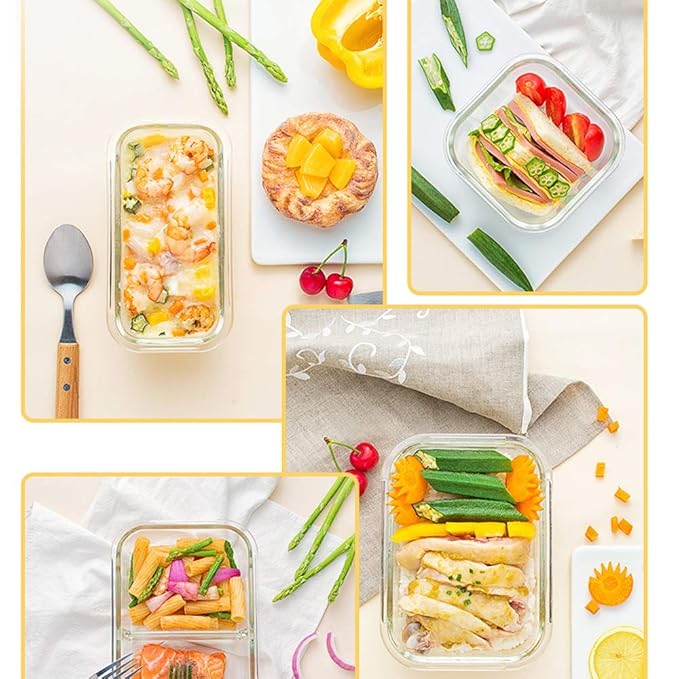 D-YYBB a Prueba de Fugas Bento, 1000ml de Cristal Lunchbox con ...