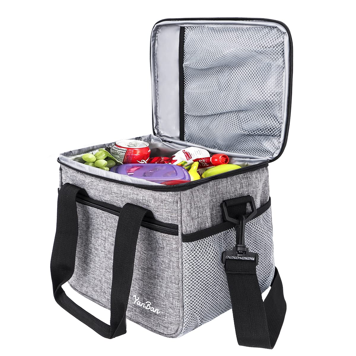 Benfosh 10L Cooler Bag Insulated Cool Bag Lunch Package Picnic Bag for Work Beach Picnic Camping,BBQ & Work Cooler Cooling Tote,Grey