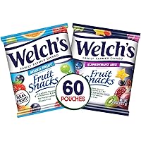 Welch's Fruit Snacks, Mixed Fruit & Superfruit Bulk Variety Pack, Gluten Free, 0.9 oz Individual Single Serve Bags (Pack…