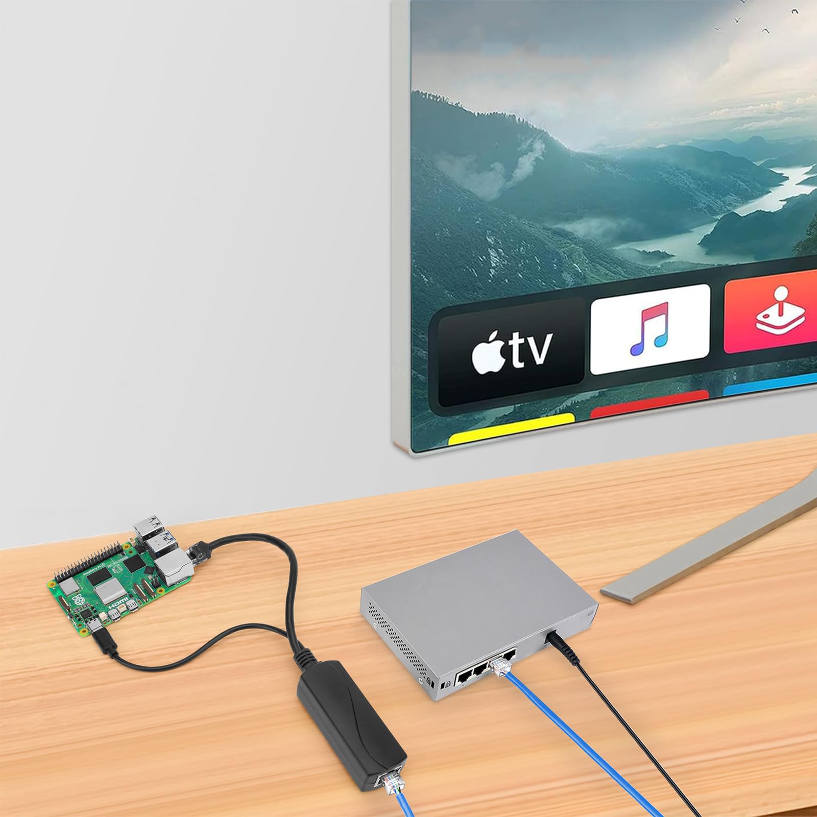 External Poe Splitter Raspberry Pi Mua Gigabit Poe Splitter 5V 4A Type-C, Power Over Ethernet Adapter for ...