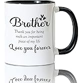 Foyoulame Brother Coffee Mugs, Brother Birthday Gifts from Sister, Brothers Tea Cup Gifts for Father's Day, Thank You for Being Such an Important Piece Ceramic Coffee Tea Mug 11oz