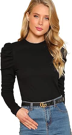 puff sleeve cotton t shirt