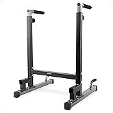 BalanceFrom Steel Frame Dip Station with Adjustable Height, 500 Pound Weight Capacity &ndash; Upper Body Workout Home Gym Equipment for Triceps, Push &amp; Pull Ups, Leg Raises, and Bench Press