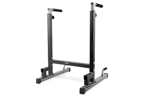 BalanceFrom Steel Frame Dip Station with Adjustable Height, 500 Pound Weight Capacity – Upper Body Workout Home Gym Equipment for Triceps, Push & Pull Ups, Leg Raises, and Bench Press