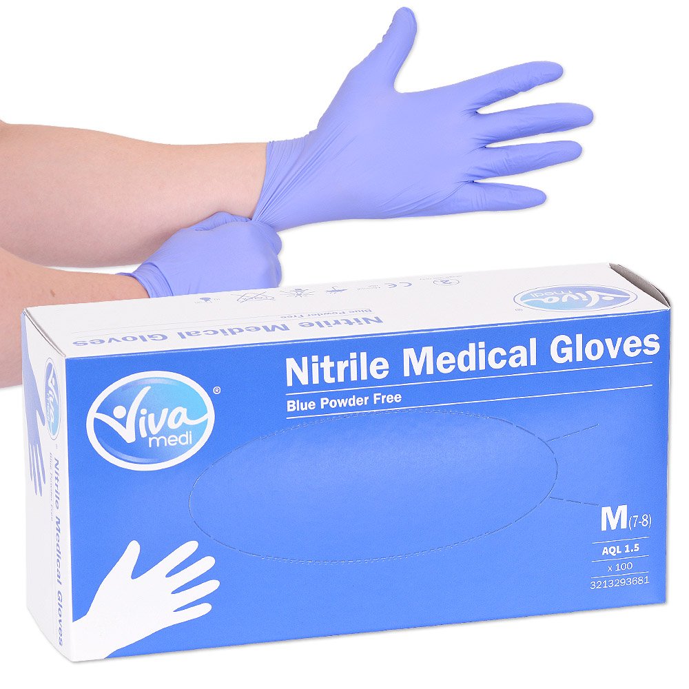 Viva Medi Nitrile Gloves Medium 100 Pack Amazon.co.uk Health