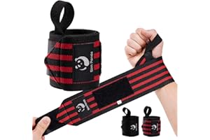 Slim Panda 1Pair Wrist Wraps Supports for Powerlifting, Bodybuilding & Weight Lifting, Breathable Adjustable Straps with Reinforced Thumb Loops, Workout Wrist Guards for Deadlifts, Bench Press & Squats, One Size Fits All Men & Women