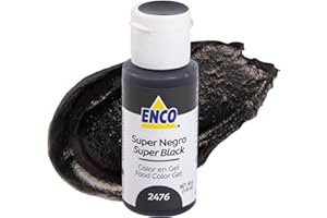 ENCO Food Coloring Gel Super Black 1.41 oz (40g) Concentrated, Vegan