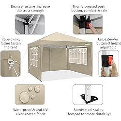 COBIZI 10x10 Pop up Canopy Tent Protable Canopy