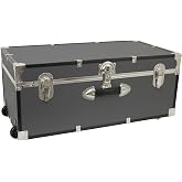 Seward Explorer Trunk with Wheels &amp; Lock, Gray, 30-Inch | Secure Storage | Classic Style | Perfect Storage Solution