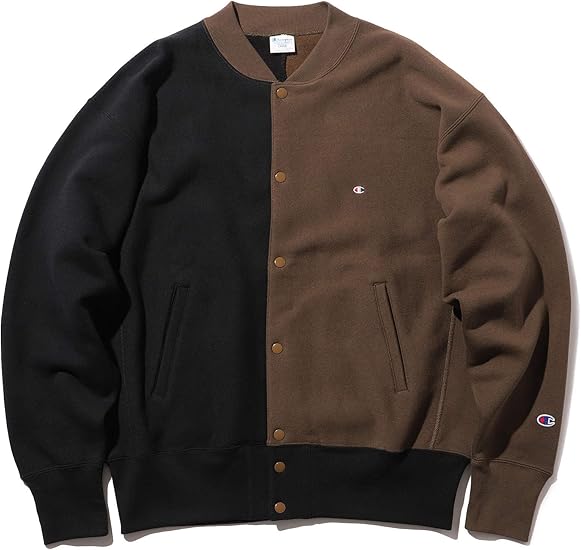 Amazon ビームス Champion チャンピオン Beams 別注 トレーナー スウェット スナップ スウェット ジャケット メンズ Brownxblack M トレーナー パーカー 通販