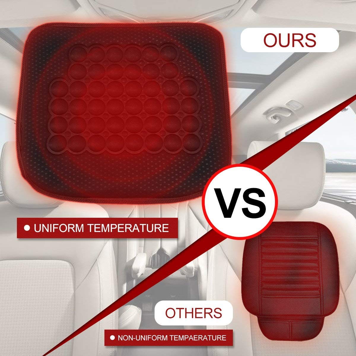 Tvird Heated seat Cushion,Seat Warmer,Car seat Cushion,Auto seat Cushions 12V Ultra Comfortable Heating Car Seat Cushion (Black,Adjustable Temperature)