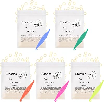 OFFCUP Orthodontic Elastic Bands 500pcs with Placers 1/4 inch Braces