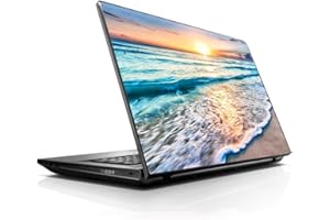 IT'S A SKIN itsaskin1 15 15.6 inch Laptop Notebook Skin Vinyl Sticker Cover Decal Fits 13.3" 14" 15.6" 16" HP Lenovo Apple Mac Dell Compaq Acer - Sunset on Beach