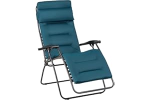 Lafuma Futura Air Comfort Zero Gravity Recliner,Alloy Steel (Coral Blue) Padded Folding Outdoor Reclining Chair