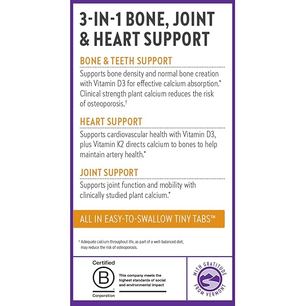 NEW CHAPTER CALCIUM SUPPLEMENT – BONE STRENGTH TINY TABS PLANT-BASED USDA ORGANIC CALCIUM WITH MAGNESIUM, VITAMIN D3+K2, FOR BONE HEALTH & JOINT MOBILITY, HEART SUPPORT, 905 MG DOSE – 240 TINY TABS